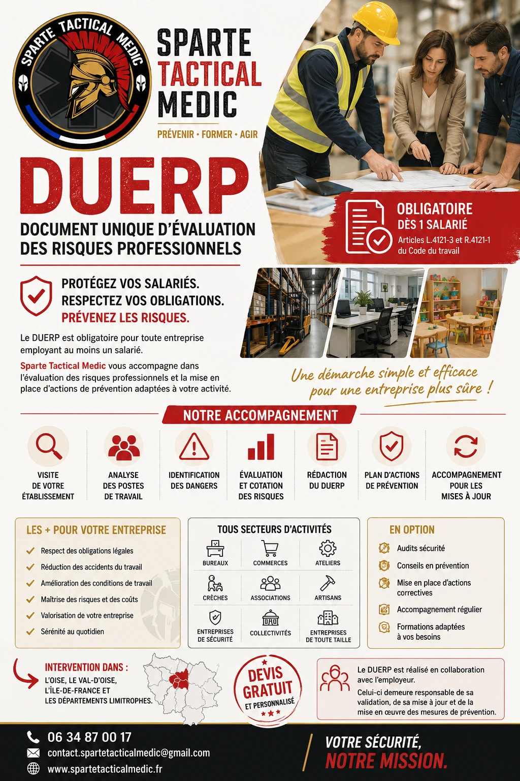 Sparte Tactical Medic élargit son offre avec l'accompagnement DUERP